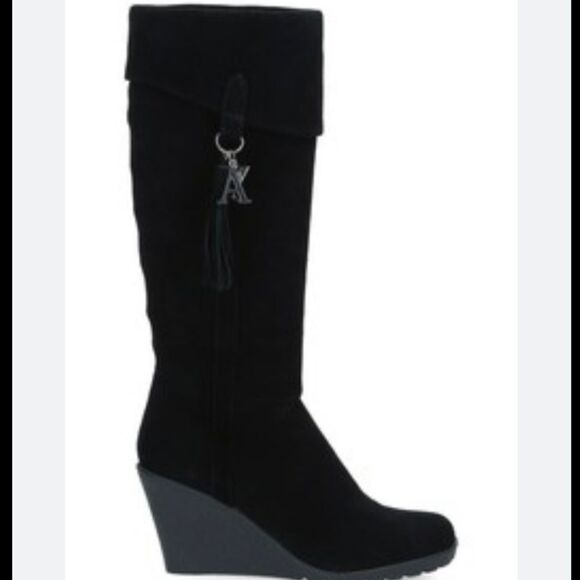 black wedges suede leather boots size 36 - Picture 9 of 9